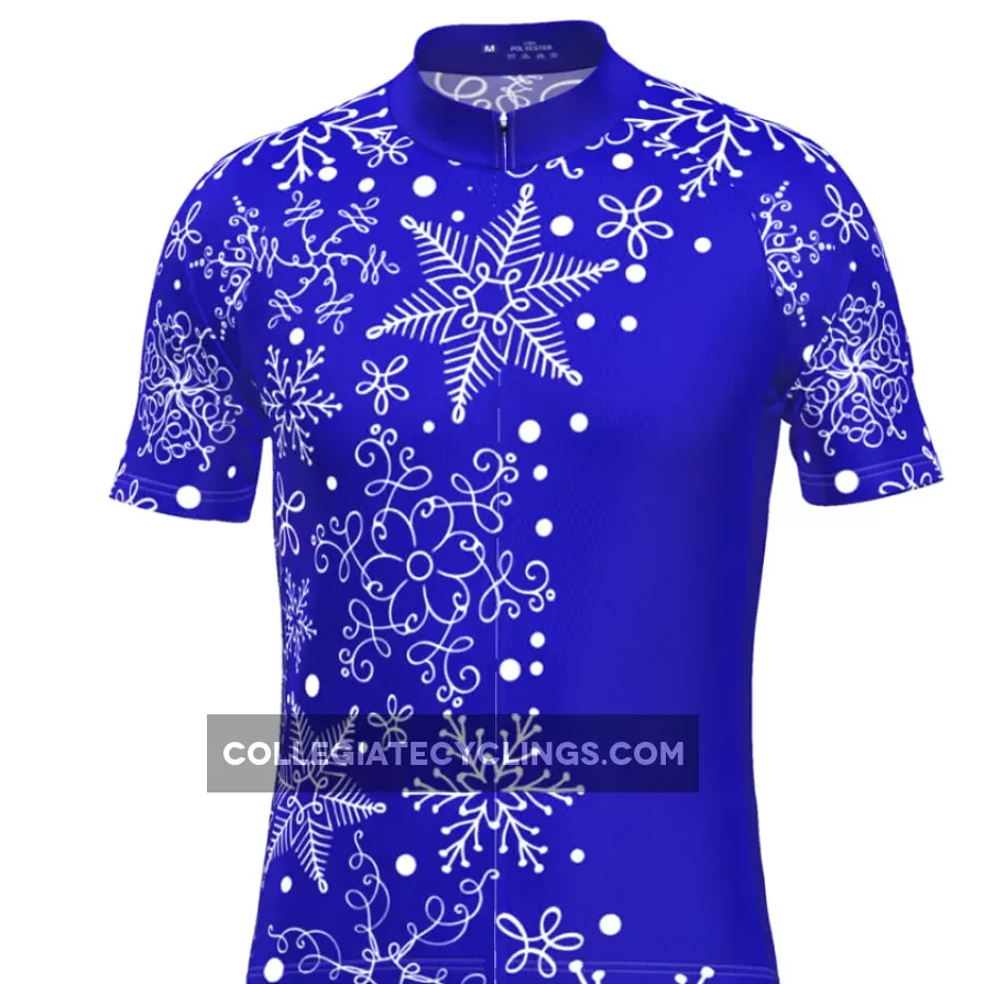Men's Festive Snowflake Short Sleeve Cycling Jersey