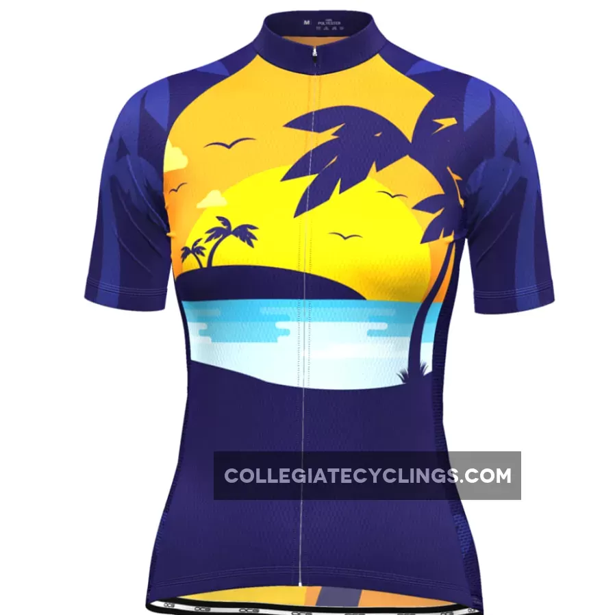 Women's Tropical Paradise Palm Tree Sunset Cycling Jersey Online