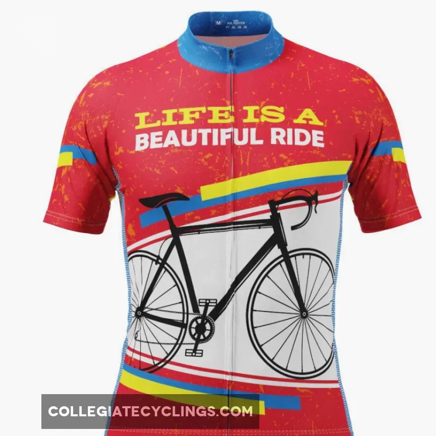 Men's Life Is A Beautiful Ride Short Sleeve Cycling Jersey New Releases