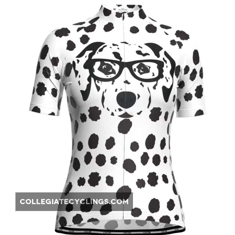 Women's Dalmatian Dog Short Sleeve Cycling Jersey / female dalmatian