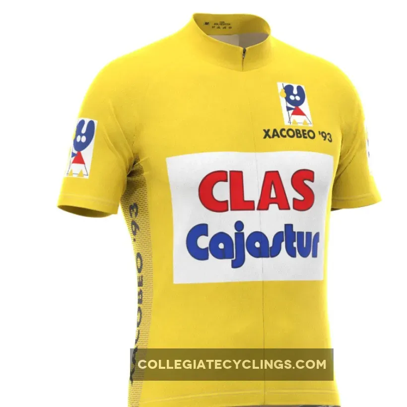Men's Retro 1992 Clas-Cajastur Short Sleeve Cycling Jersey