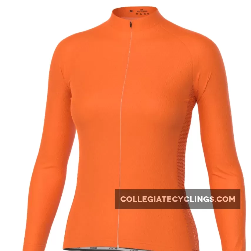 Women's High Viz Plain Colour Long Sleeve Cycling Jersey For Sale