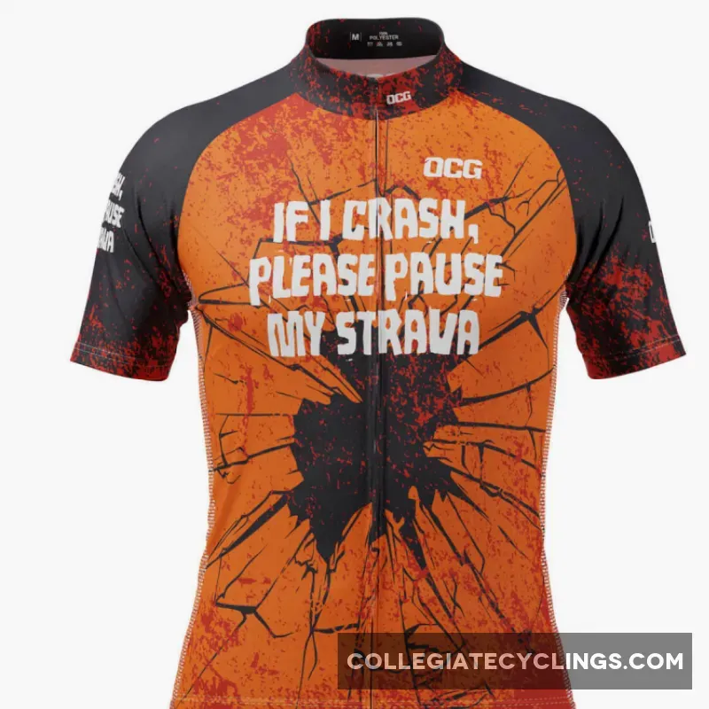 Men's Pause My Strava Short Sleeve Cycling Jersey strava cycling jersey