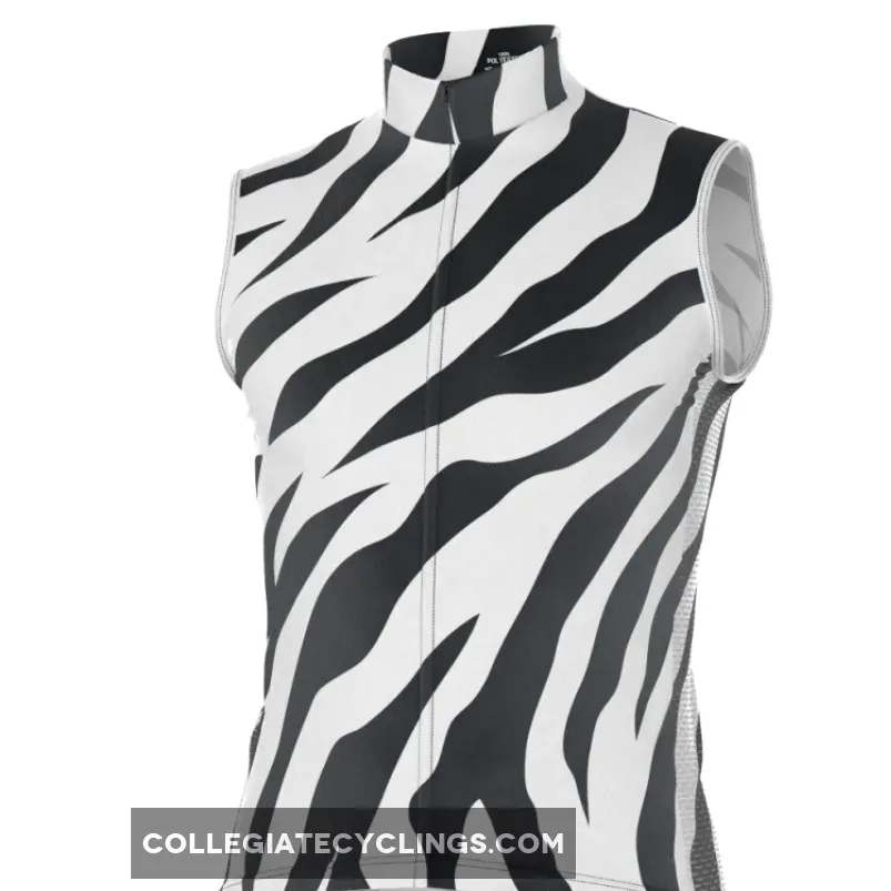 Sleeveless Jersey Men - Men's White Tiger Sleeveless Cycling Jersey