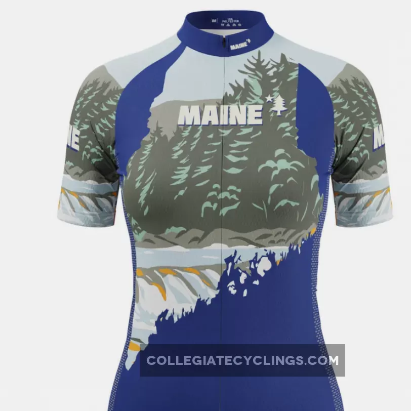 Women's Maine State Flag Short Sleeve Cycling Jersey New Releases