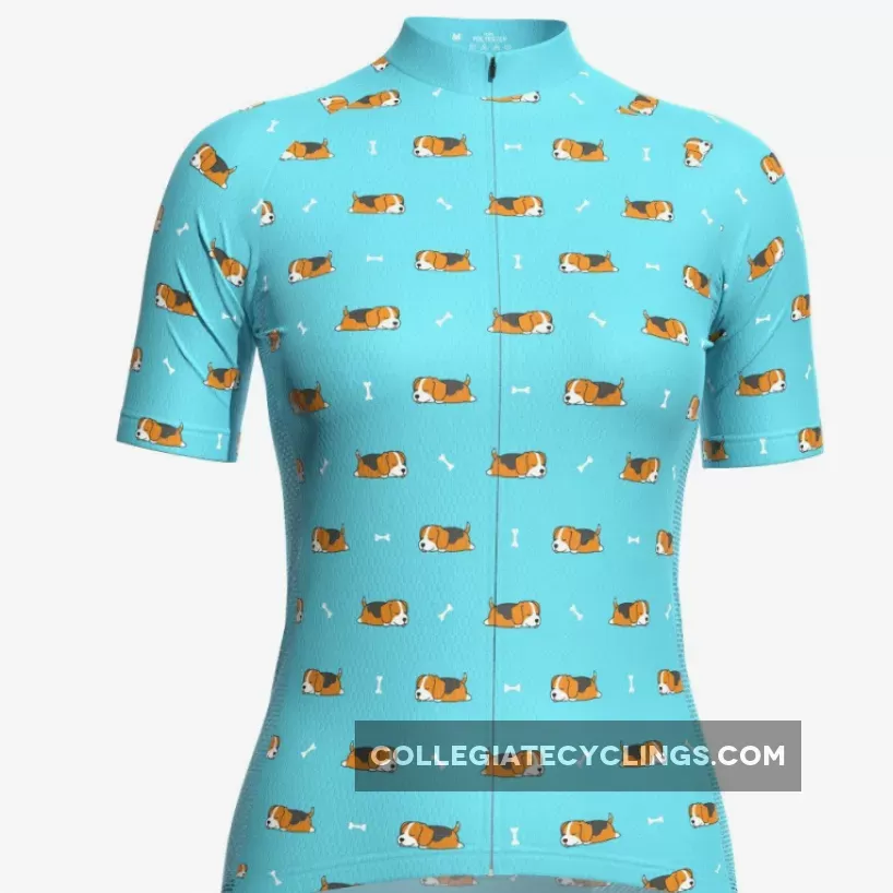 Women's Sleeping Beagle Short Sleeve Cycling Jersey Online