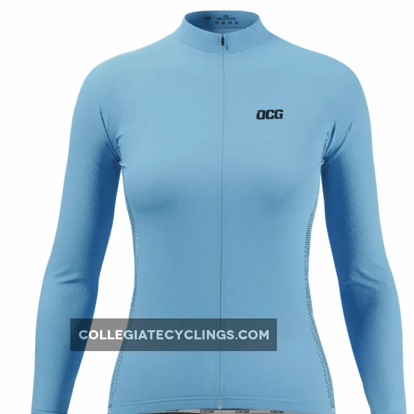 Women's Plain Color Block Long Sleeve Cycling Jersey New Releases