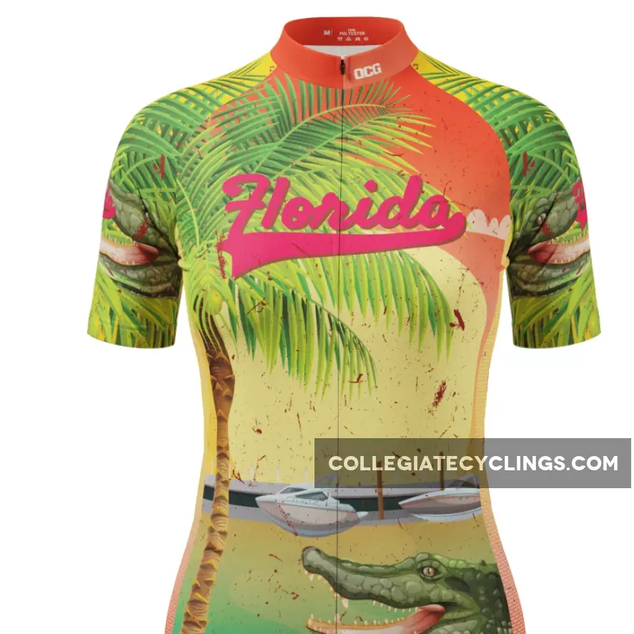 Women's Florida US State Short Sleeve Cycling Jersey biking shirts women's