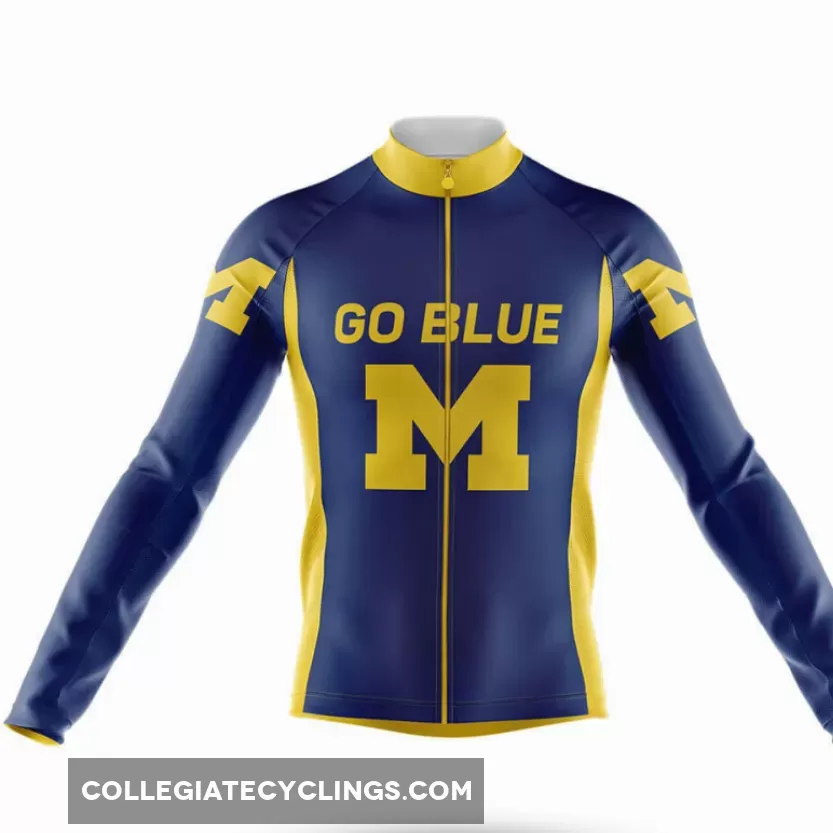 Go Blue Long Sleeve Cycling Jersey For Sale