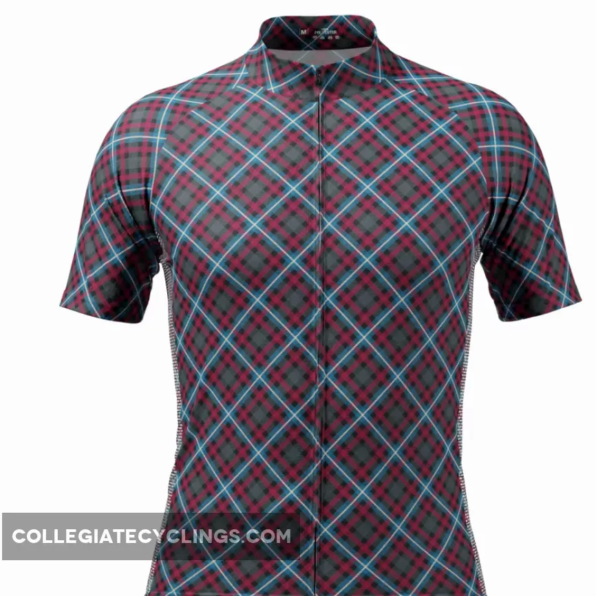Plaid Cycling Jersey / Men's Plaid Tartan Short Sleeve Cycling Jersey