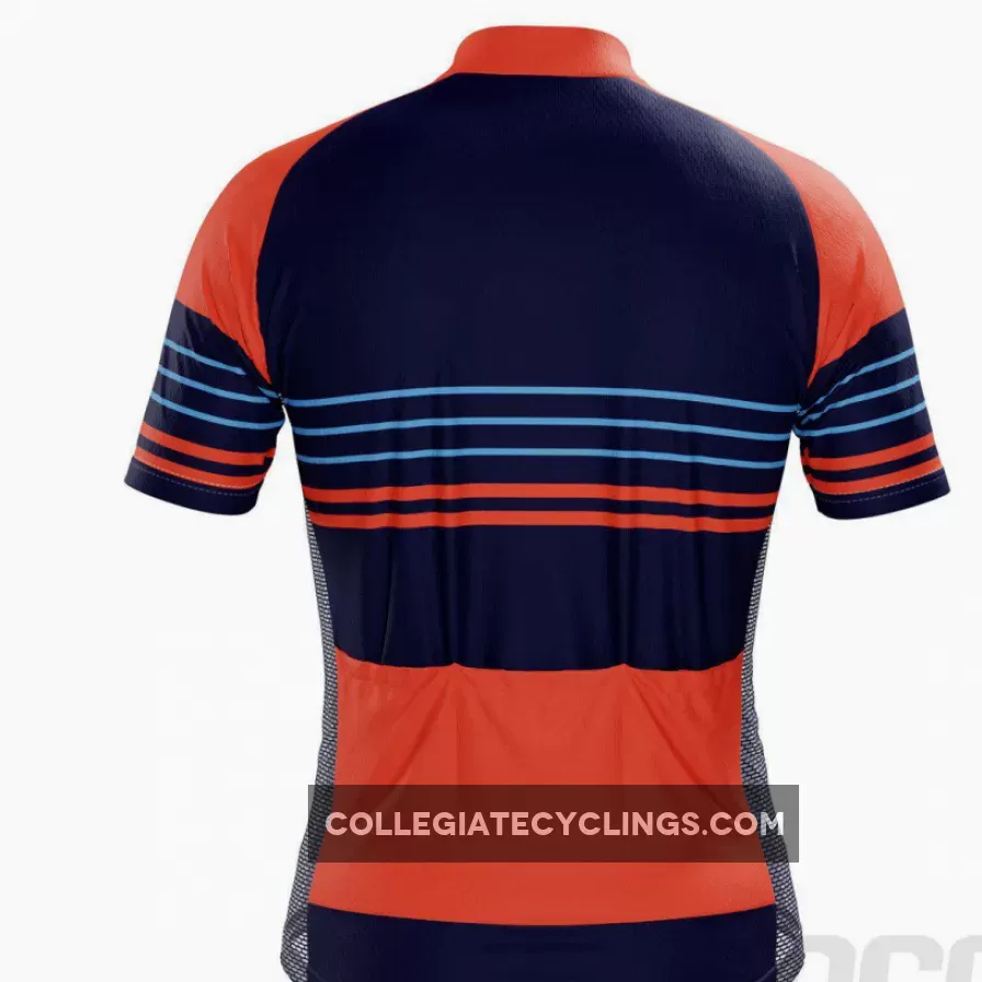Men's Orange Blue Stripe Short Sleeve Cycling Jersey #blue cycling jersey