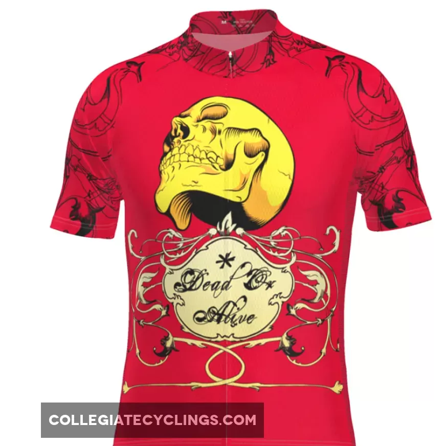 Men's Dead Or Alive Red Skull Cycling Jersey For Sale