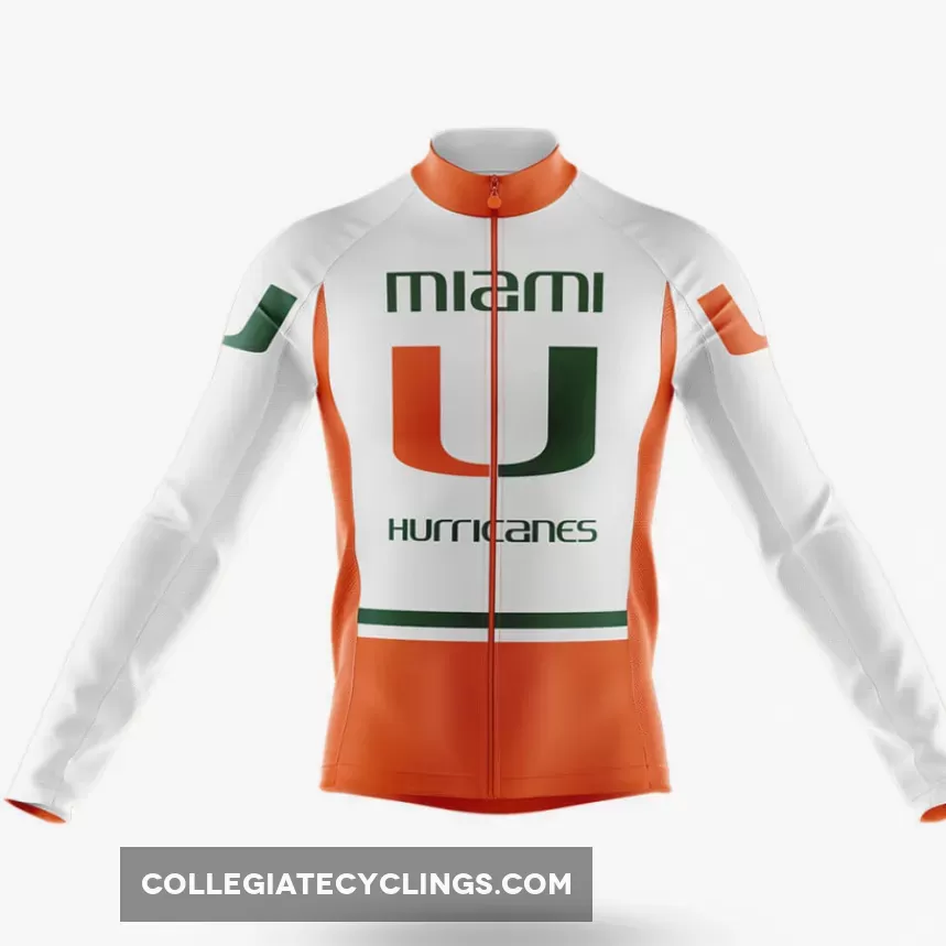 Miami Hurricanes Long Sleeve Cycling Jersey Only Online