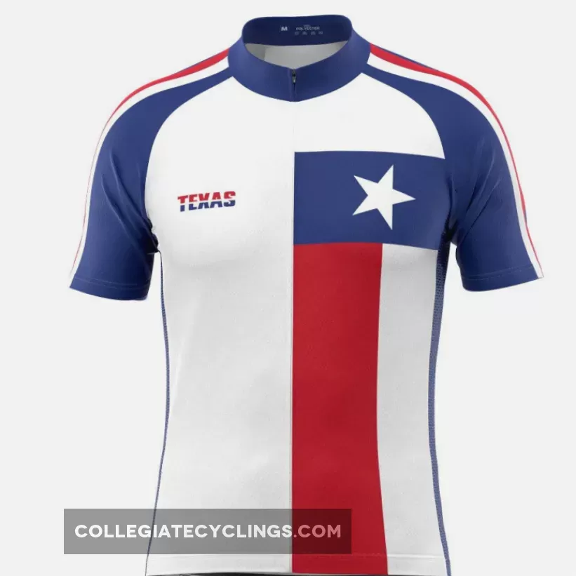 Texas Cycling Jersey Men's Texas State Flag Short Sleeve Cycling Jersey