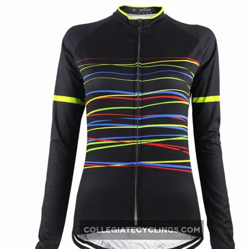 For Sale Women's Color Line Black Long Sleeve Cycling Jersey