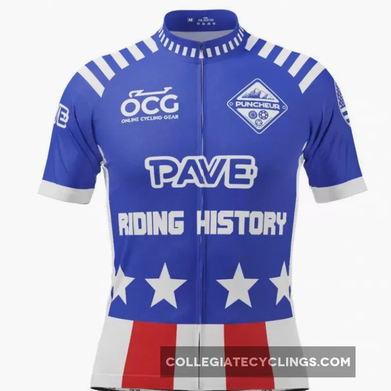 PAVE Athletic Blue Americas Short Sleeve Cycling Jersey New Releases