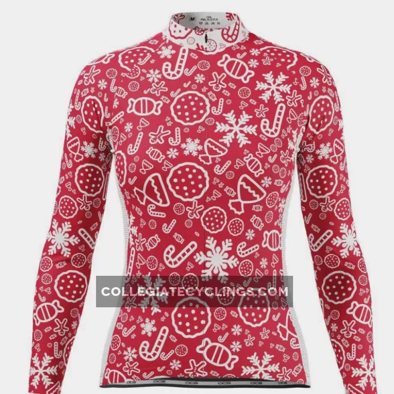 Women's Christmas Candy Long Sleeve Cycling Jersey / cycling jersey long sleeve women