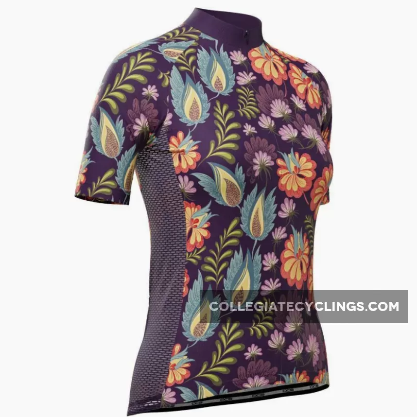 Women's Floral Botanicals Short Sleeve Cycling Jersey - Floral Cycling Jersey