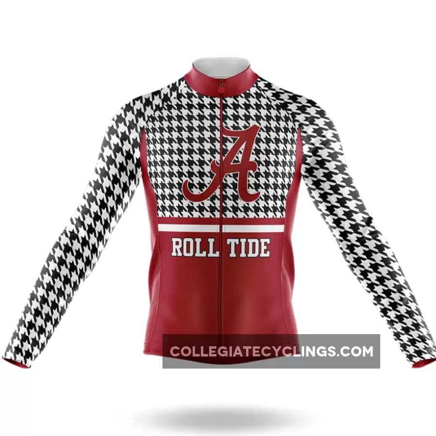 Crimson Tide Houndstooth Pattern Long Sleeve Cycling Jersey Only