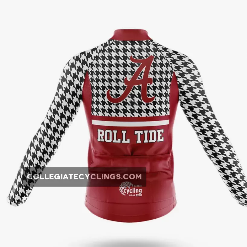 Crimson Tide Houndstooth Pattern Long Sleeve Cycling Jersey Only