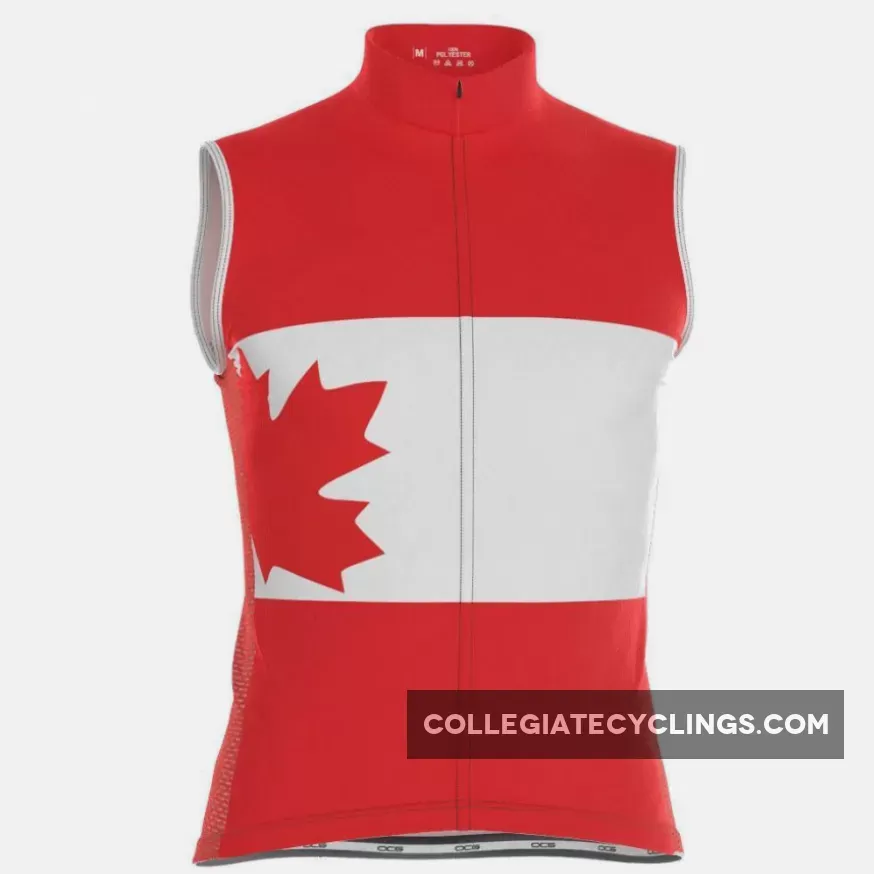 Men's Canada Flag Maple Leaf Sleeveless Cycling Jersey New Releases