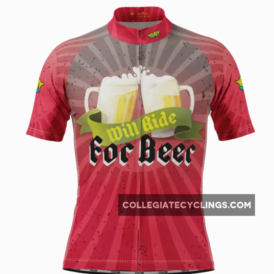 For Sale Men's Will Ride For Beer Short Sleeve Cycling Jersey