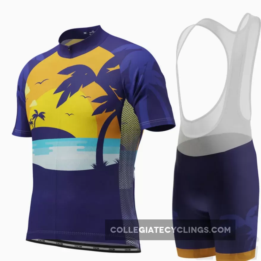 Men's Tropical Paradise Palm Tree Short Sleeve Cycling Kit For Sale