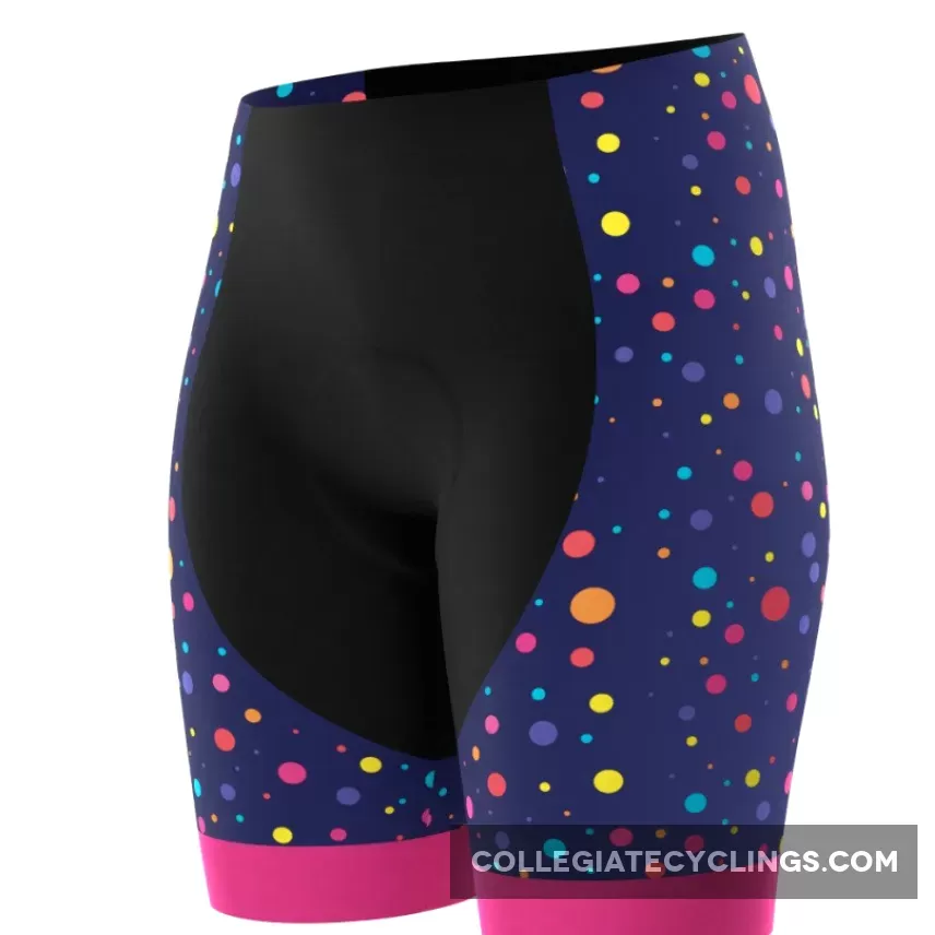 Women's Rainbow Polka Dot Pro-Band Cycling Shorts