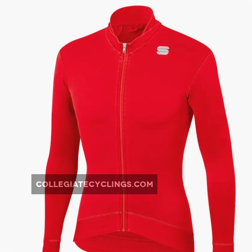 Online Sportful Monocrome Long Sleeve Jersey - Red 1119522-567
