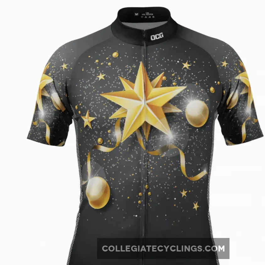Men's Christmas Star Short Sleeve Cycling Jersey For Sale