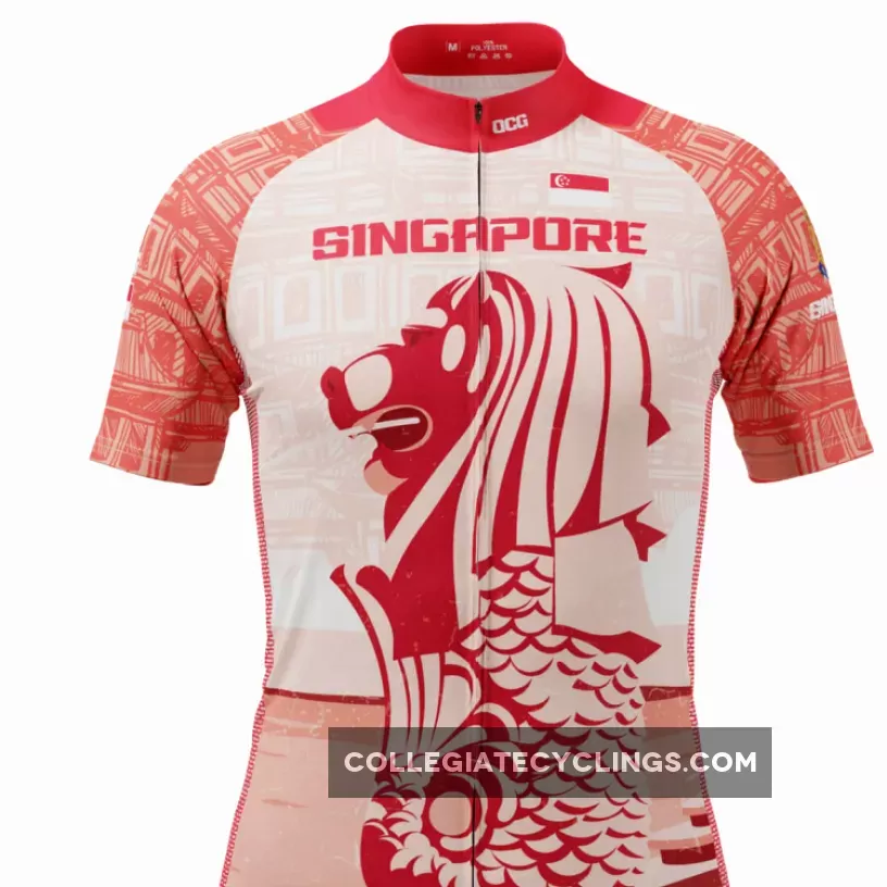 Men's Singapore Merlion Lion Short Sleeve Cycling Jersey New Releases