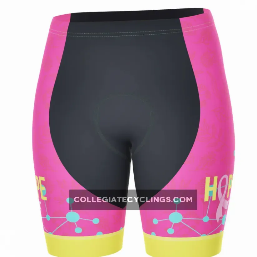 Women's Breast Cancer Faith Hope Love Gel Padded Cycling Shorts - padded bike shorts women