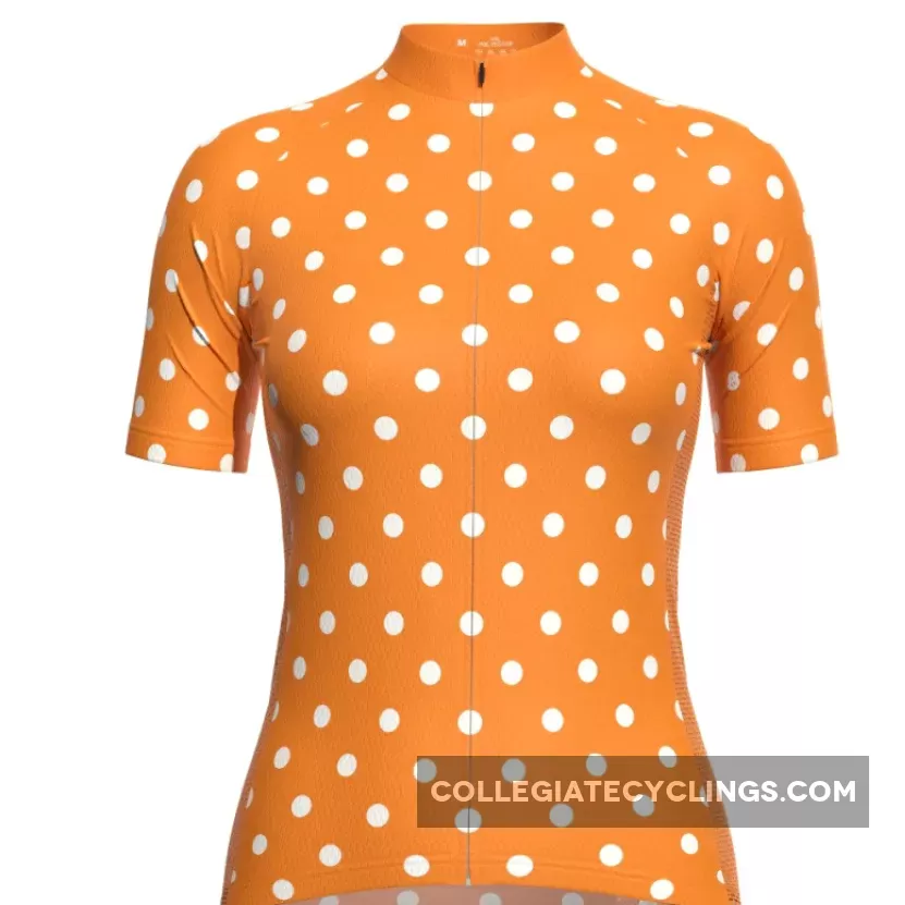 Women's High Visibility Polka Dot Cycling Jersey Discount