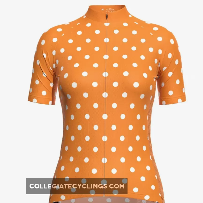 Women's High Visibility Polka Dot Cycling Jersey Discount