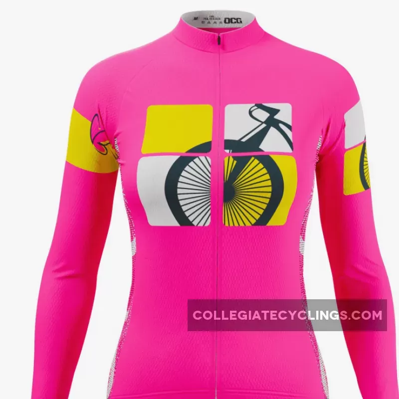 Women's Born To Ride Long Sleeve Pink Cycling Jersey Discount