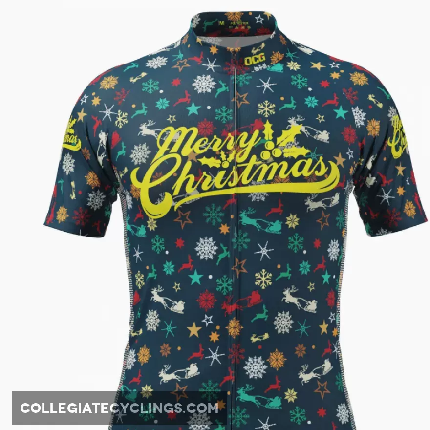 Men's Merry Christmas Pattern Short Sleeve Cycling Jersey Online