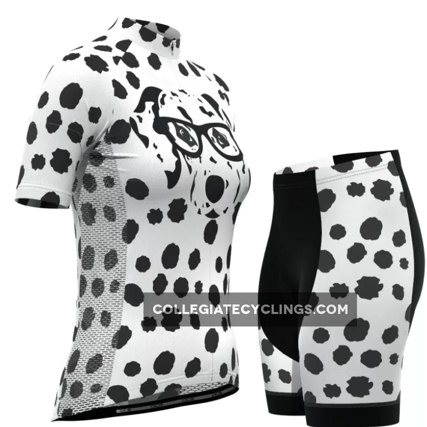 Women's Dalmatian Dog Short Sleeve Cycling Kit For Sale