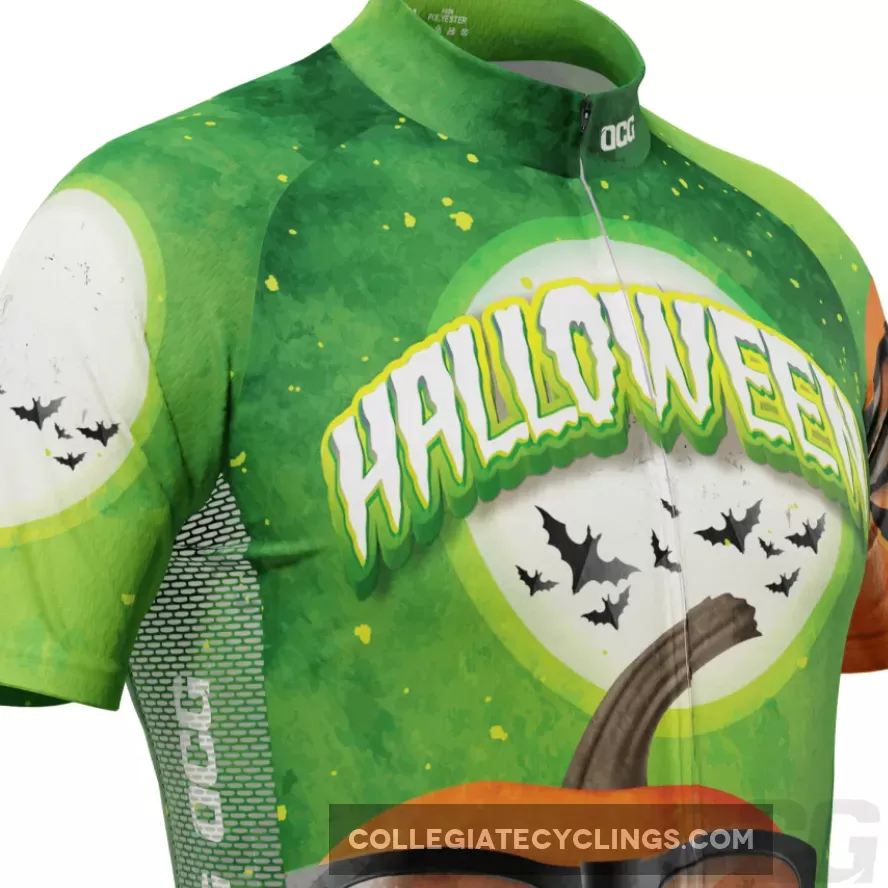 Men's Halloween Pumpkin Glasses Short Sleeve Cycling Jersey For Sale