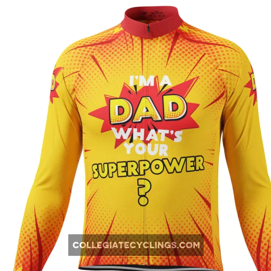 Men's Dad Superpowers Long Sleeve Cycling Jersey Online