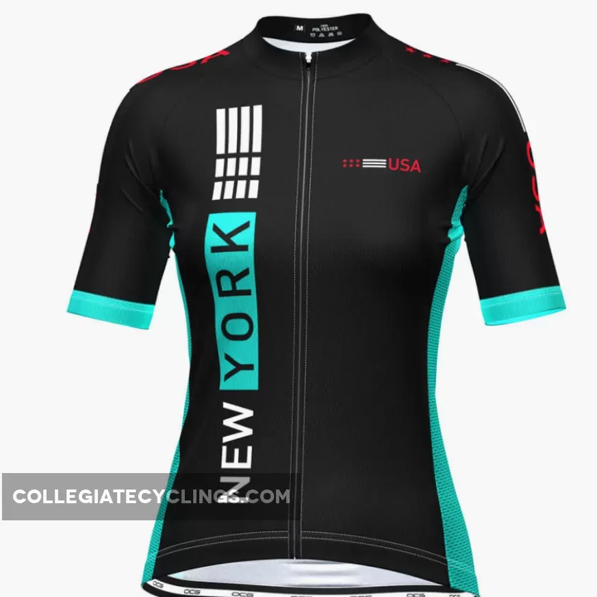 Women's New York USA Techno Short Sleeve Cycling Jersey Discount