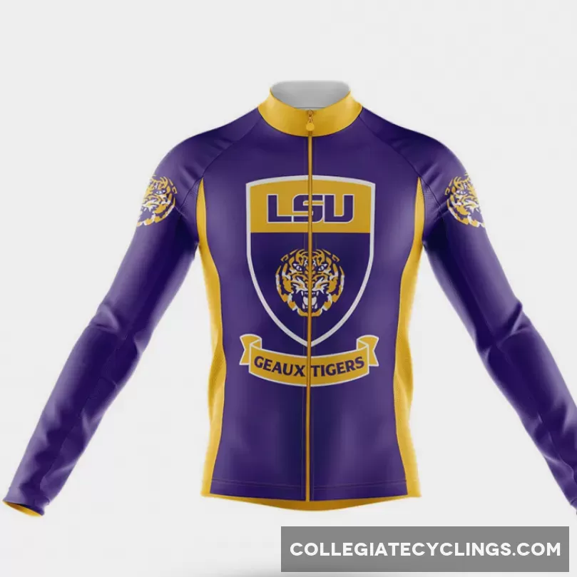 For Sale LSU Tigers Shield Long Sleeve Cycling Jersey Only