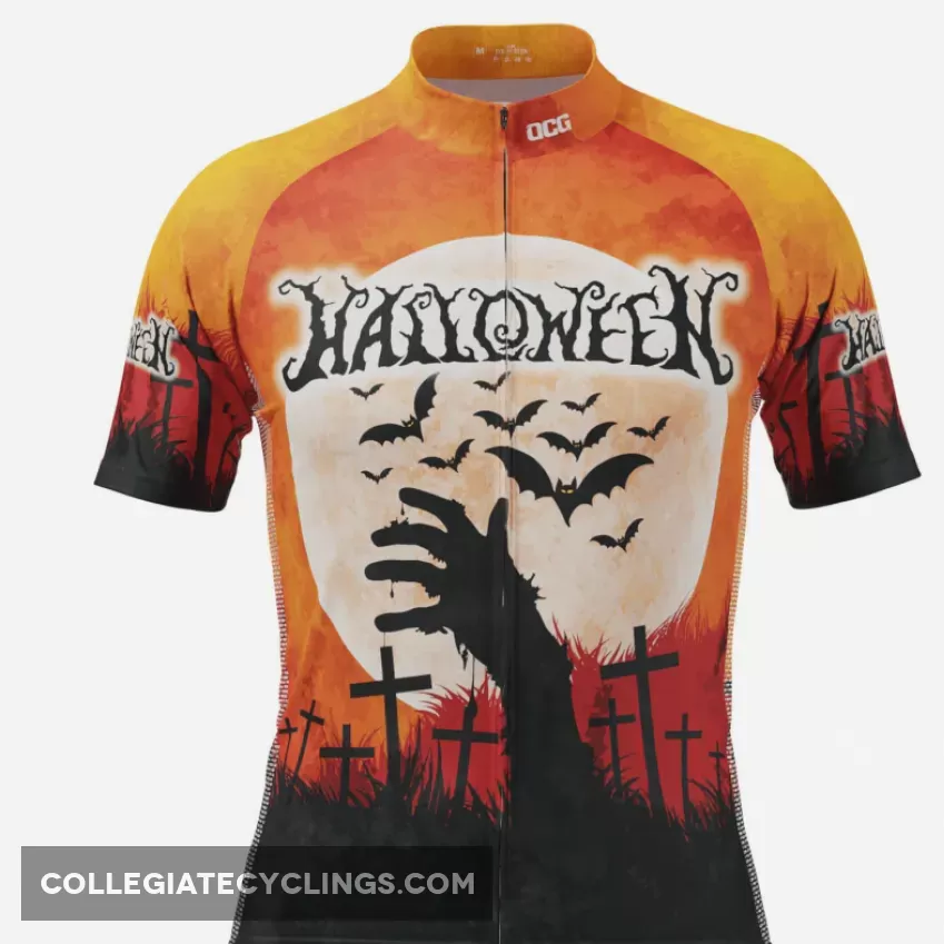 Men's Halloween Zombie Hand Short Sleeve Cycling Jersey