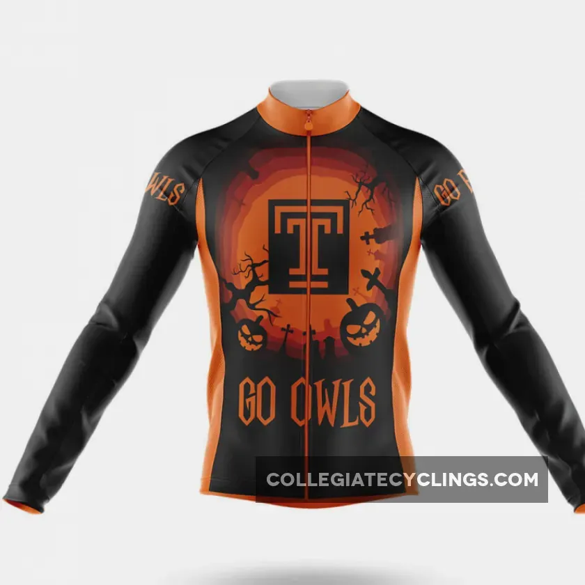 Halloween Temple University Long Sleeve Cycling Jersey | TEMPLE HALLOWEEN