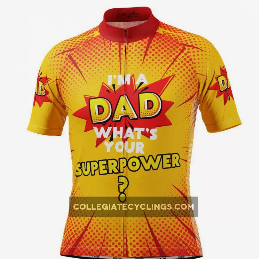 Men's Dad Superpowers Short Sleeve Cycling Jersey