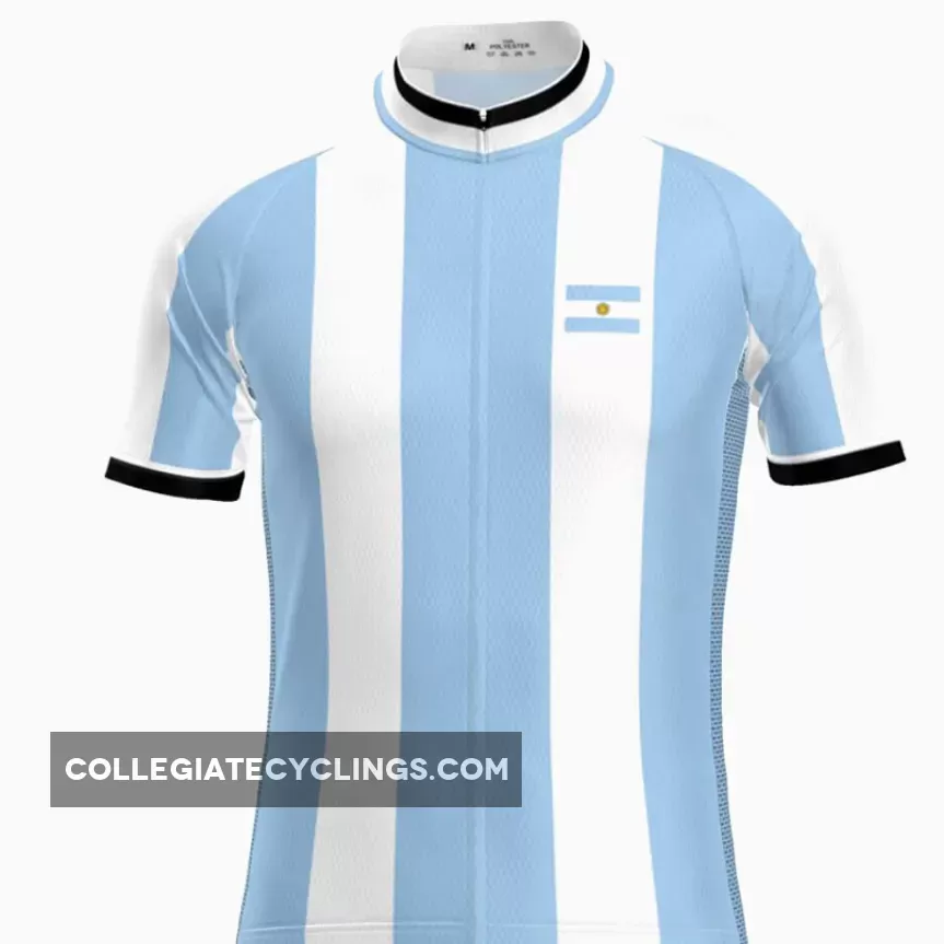 Men's Argentina Flag National Short Sleeve Cycling Jersey #cycling argentina