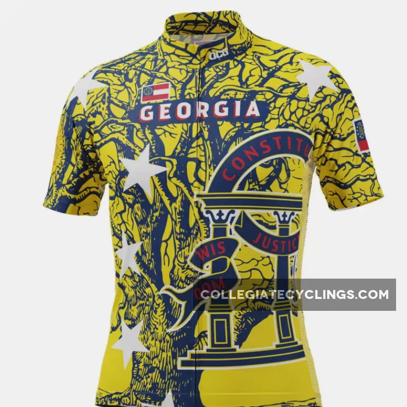 Men's Georgia US State Short Sleeve Cycling Jersey Discount