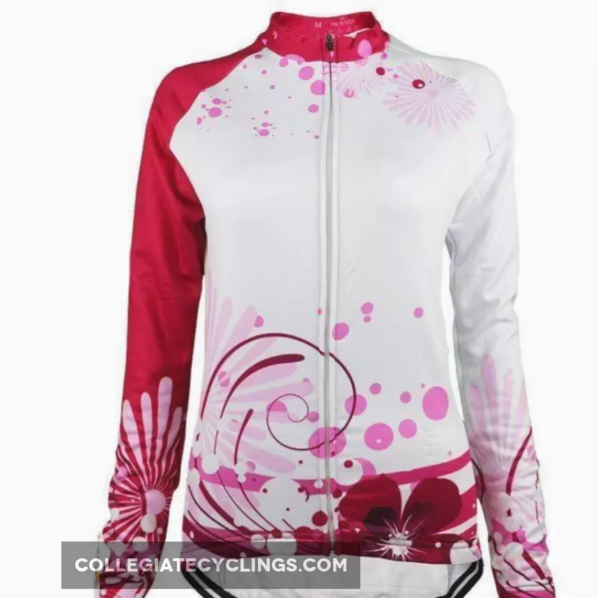 Women's Pink Swirl Long Sleeve Cycling Jersey Online