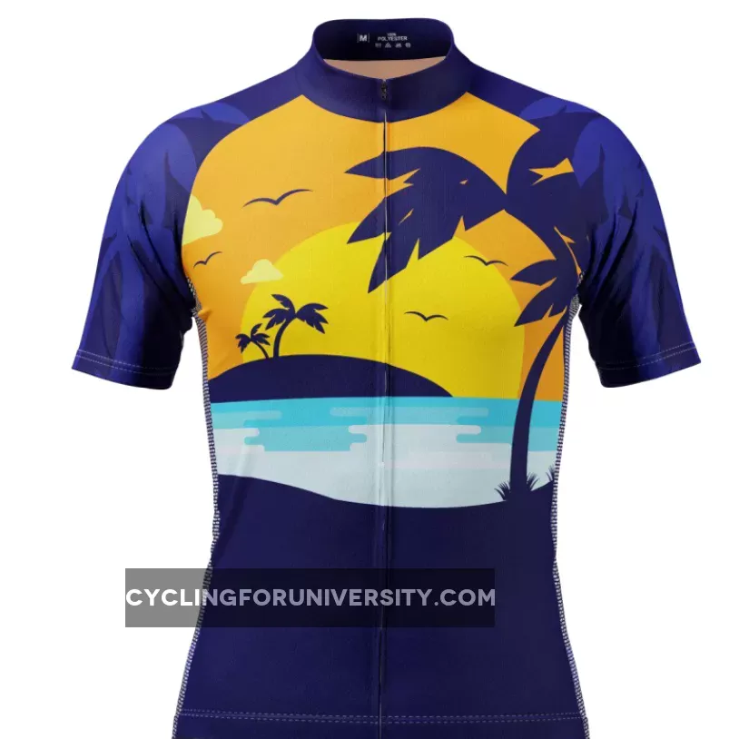 Mens' Tropical Paradise Palm Tree Sunset Cycling Jersey