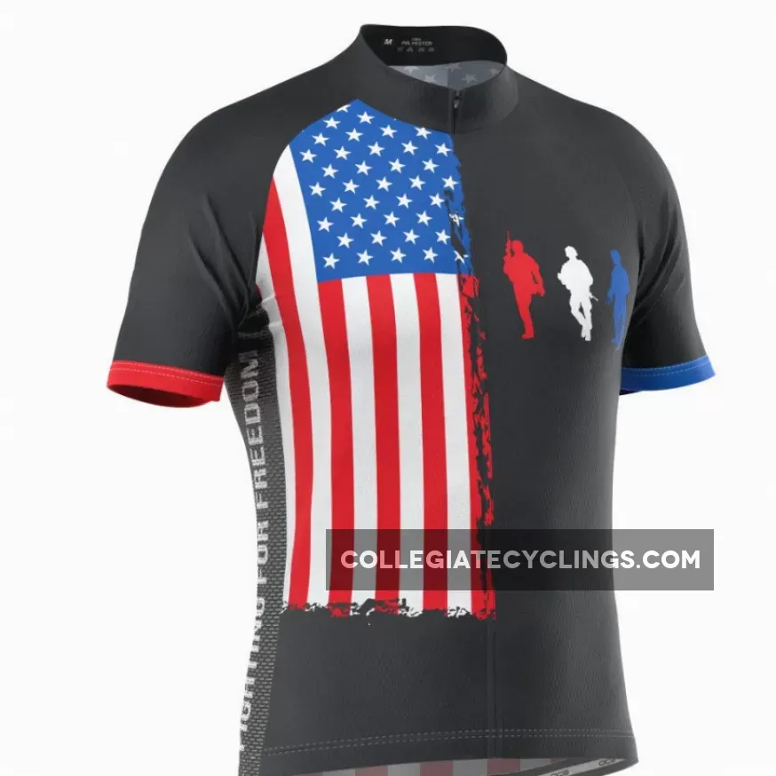 Men's Fight For Freedom USA Flag Short Sleeve Cycling Jersey Online