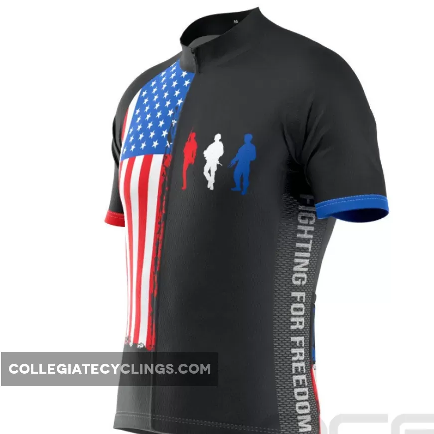 Men's Fight For Freedom USA Flag Short Sleeve Cycling Jersey Online